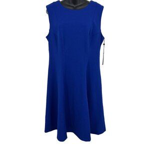 Tommy Hilfiger Women Dress Size 14 Blue Sheath Sleeveless Work Scoop  Women New